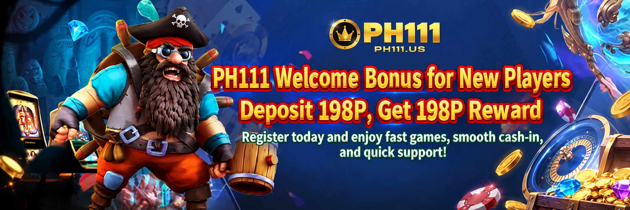 PH111 welcome bonus homepage banner